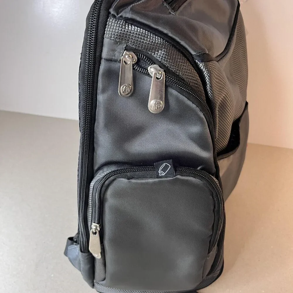 Fisher Price Deluxe Baby Sporty Dark Gray Diaper Bag Backpack Fast Finder New